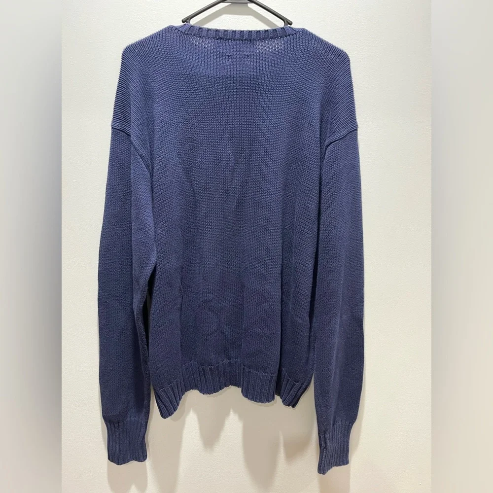 Vintage‎ Polo Ralph Lauren knit sweater Mens Large Navy Blue. Size XL